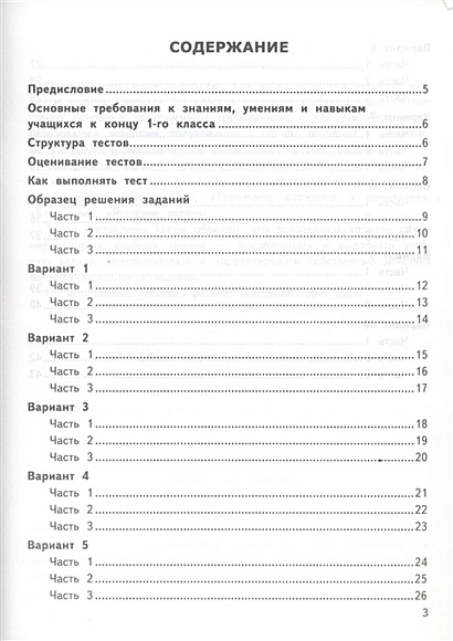 Анализ тестовых заданий образец