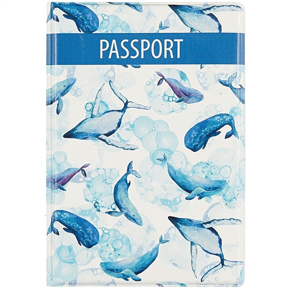 Обложка для паспорта "Киты" - фото 1