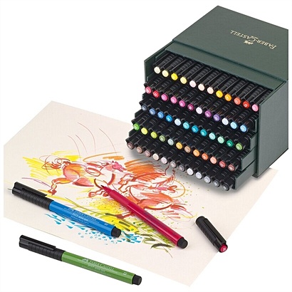 Капиллярные ручки PITT® ARTIST PEN, набор цветов, в студийной (кожзам.) коробке, 60 шт. - фото 1