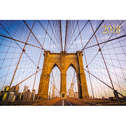 Городской стиль. Бруклинский мост (Нью-Йорк) (трехблочн. 305х680 мм) ***КАЛЕНДАРИ 2018_ КВАРТАЛЬНЫЕ - фото 1