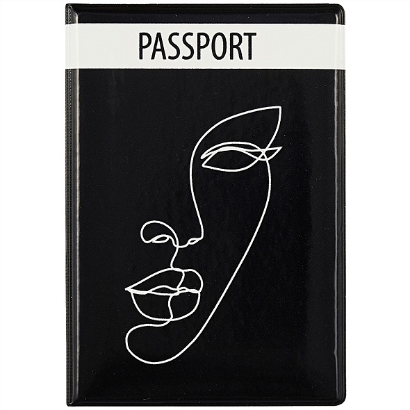 Обложка для паспорта Женское лицо (линия) (ПВХ бокс) - фото 1