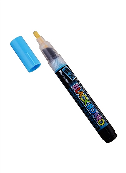 Маркер меловой "Black Board Marker" голубой, на вод. основе, 3мм, MunHwa - фото 1
