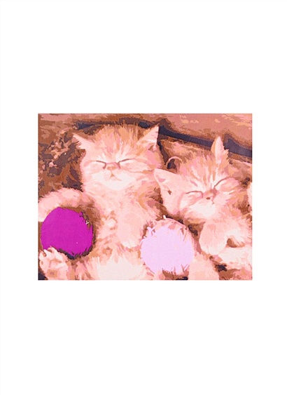 Холст с красками по номерам "Маленькие котята с клубочком ниток", 17 х 22 см - фото 1