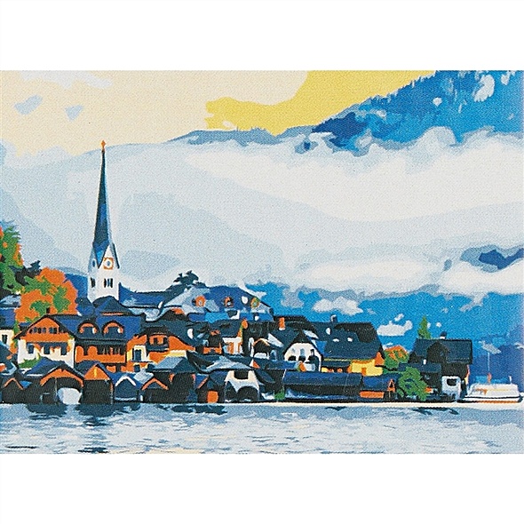 Холст с красками по номерам "Гальштатское озеро. Австрия", 22 х 30 см - фото 1