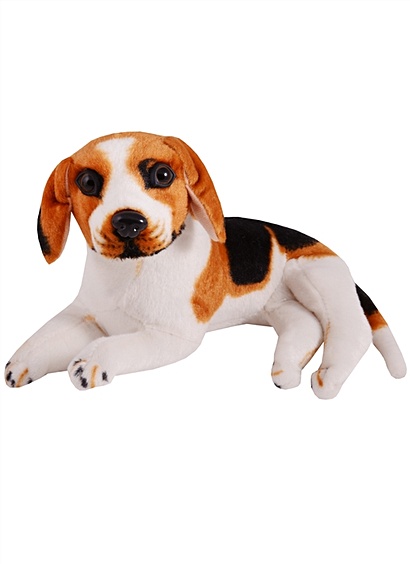 Мягкая игрушка Собака лежащая белое брюхо, 26 см - фото 1