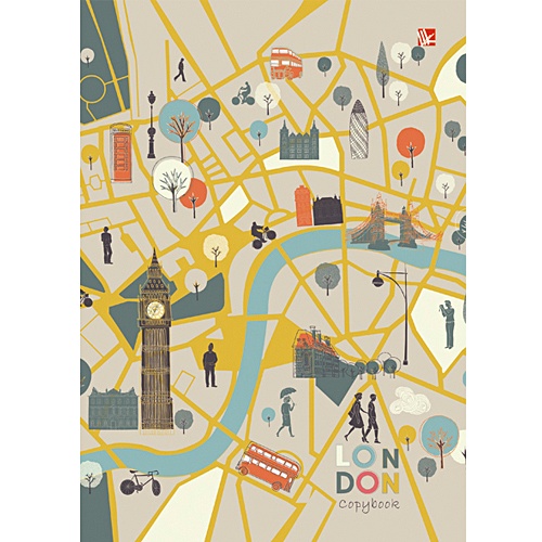 Карта Лондона (графика) ТЕТРАДИ НА КОЛЬЦАХ СО СМЕННЫМИ БЛОКАМИ - фото 1