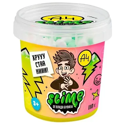 Игрушка для детей ТМ «Slime» Crunch-slime, желтый, 110 г. Влад А5 - фото 1
