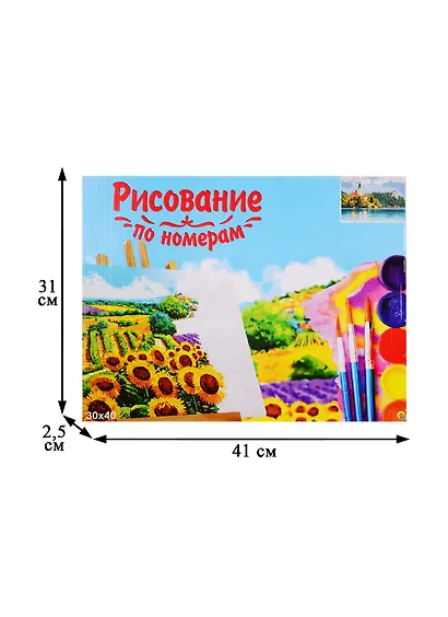 Набор для раскрашивания по номерам ТМ Рыжий Кот Холст Особняк у воды 30х40см Х-9136 - фото 2