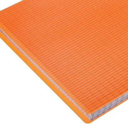 Блокнот А7 80л кл. "LINE NEON" оранжевый, пласт.обл, спираль - фото 3