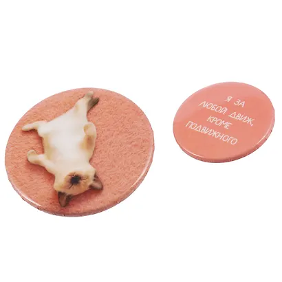 Набор значков "Я за любой движ, кроме подвижного", коллекция "Забавные питомцы", 2 шт. - фото 4