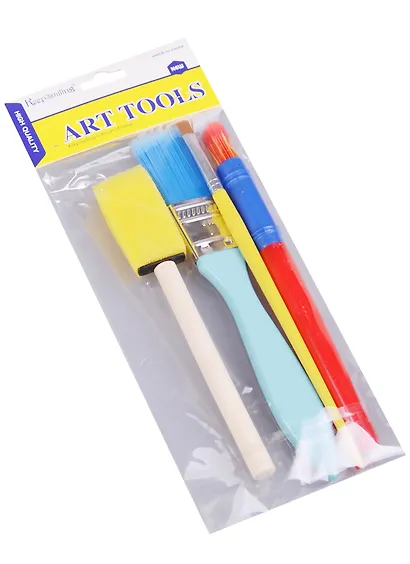 Набор детских кистей 4 шт,со спонжем (11-21657-DIY-5) - фото 1