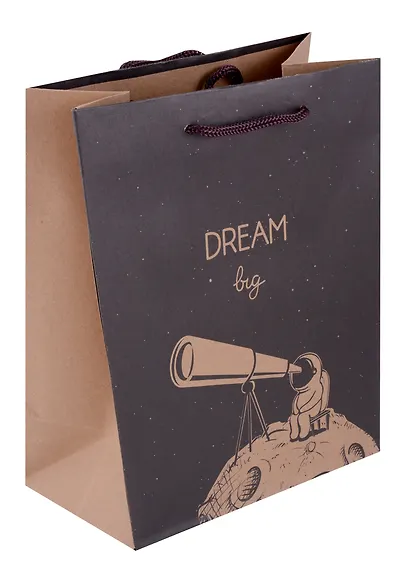 Пакет А5 23*18*10 "Dream big" крафт, нейтр. - фото 1