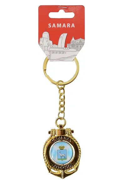 Брелок-якорь золотой Стелла Ладья,Герб (металл) (Самара) (121G18K-55-1-55-3) - фото 1