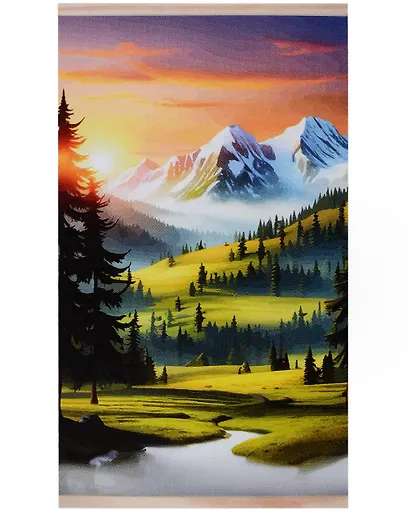 Алмазное панно на подвесе. Величие гор на закате. 30х50 см. - фото 2