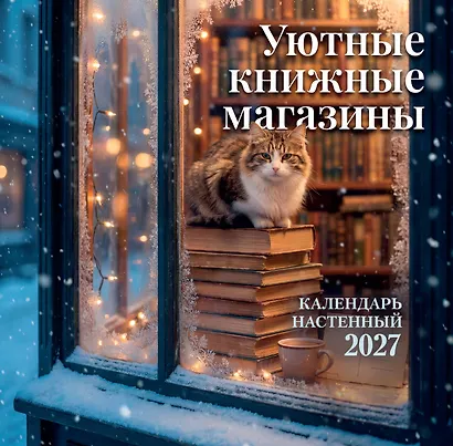 Уютные книжные магазины. Календарь настенный на 2027 год (300х300 мм) - фото 1