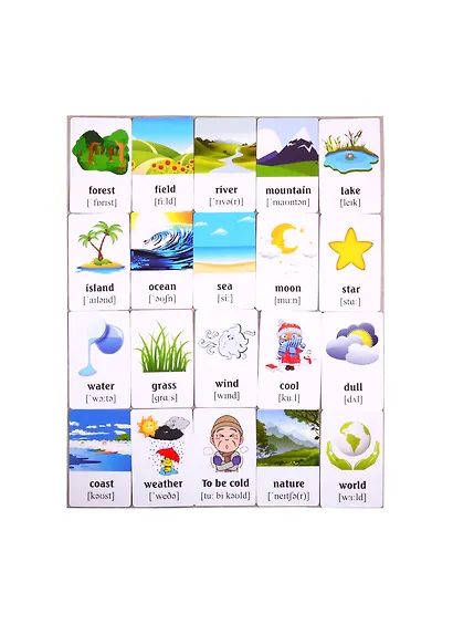 Учим английские слова. Развивающие карточки "Nature and Weather / Природа и погода" - фото 2