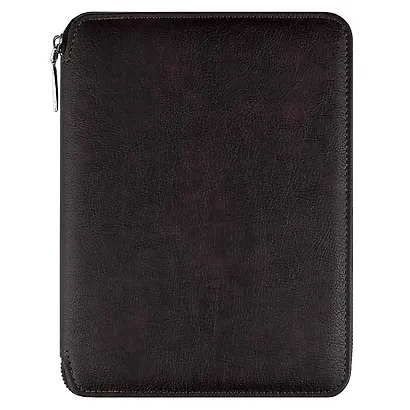 Ежедневник-органайзер недат. А5+ 120л "Шеврет экстра" коричневый, тв.переплёт с поролоном, иск.кожа, на молнии, ляссе, ПВХ-коробка - фото 1