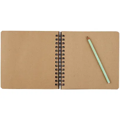 Скетчбук 200*200 120л "Рысь" крафт бумага 80г/м2, карт.обл., тв.подложка, гребень - фото 2