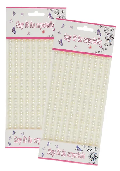 Набор страз полужемчужины на подвесе с напылением (150 шт.) (8 мм) молочные (упаковка)  2ШТ - фото 1