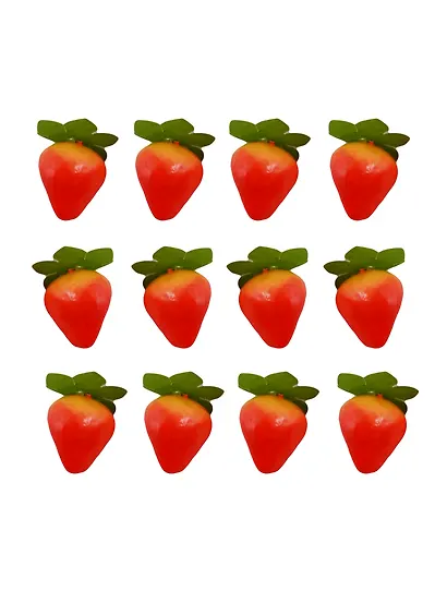 Искусственный декор Клубника в пакете с подвесом , 12 шт - фото 1