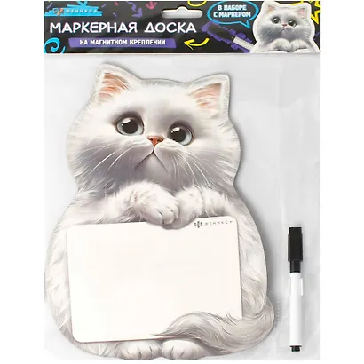 Доска маркерная 19*28см "Мечтающий кот" с маркером - фото 5