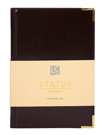 Ежедневник датированный 2026 год, А5, 176 листов, "Status", вишневый - фото 1