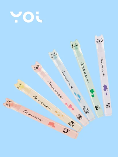Текстовыделители Yoi, "Котики", 6 цветов - фото 2
