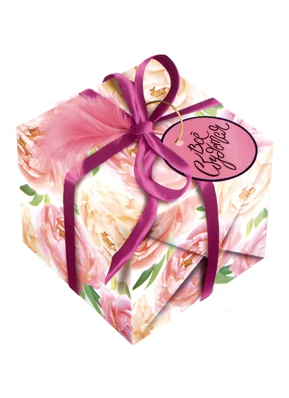 Коробка подарочная складная "Все сбудется" 11*11*10  картон, ассорти - фото 1