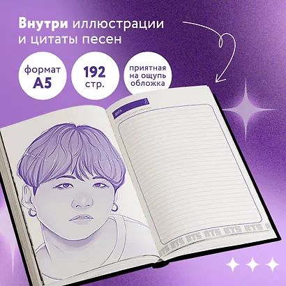 Блокнот BTS, А5, 80 листов - фото 4