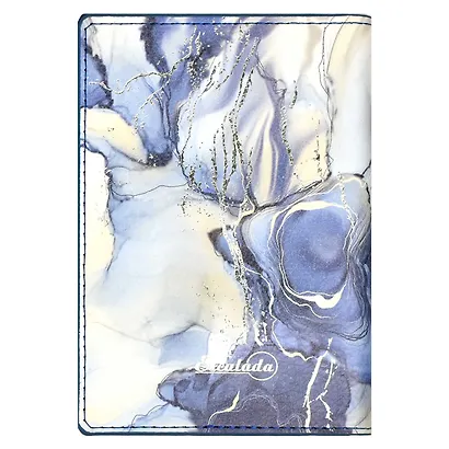 Подарочный набор обложка для паспорта + ключница "Синий мрамор" - фото 5