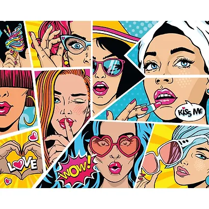 Картина по номерам на холсте Три Совы "Wow. Comics", 40*50, с акриловыми красками и кистями - фото 1