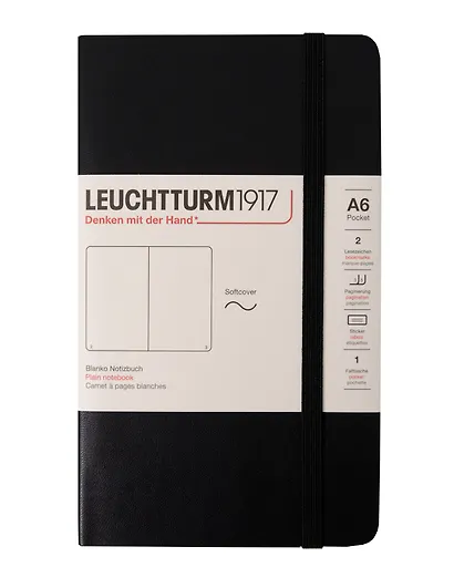 Записная книжка A6, 61 лист, нелинованная "Classic", мягкая обложка, черный, Leuchtturm1917 - фото 1