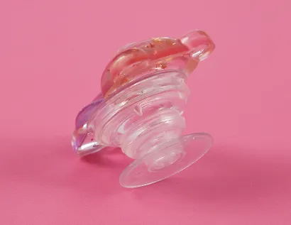 Попсокет Мишка перламутр с блестками (ПВХ) (6,5 см), Bookvalno - фото 4