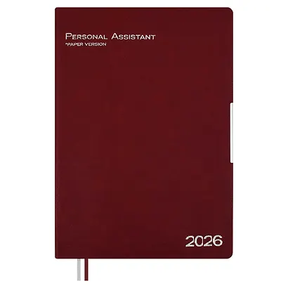 Ежедневник дат. 2026г. А4 120л "Шеврет глосс" бордовый, кожзам, мягк. переплет, тисн. фольгой, офсет, закругл.углы, справ.мат-лы, 2 ляссе, инд.уп, Escalada - фото 1