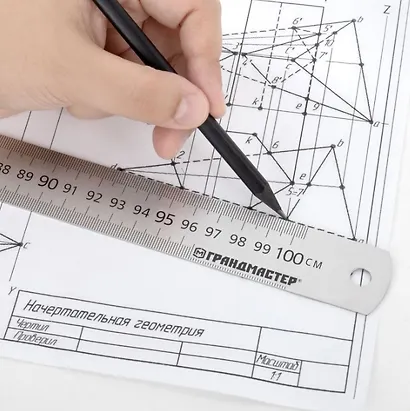 Линейка 100см металлическая, суперпрочная, ПВХ чехол, ГРАНДМАСТЕР - фото 4