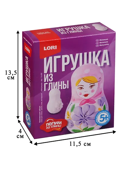 Набор для творчества LORI Игрушка из глины "Матрешка" Гл-002 - фото 2