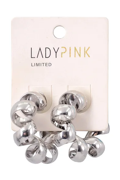 Серьги `LADY PINK` CHAIN CONNECTION (220327) - фото 1