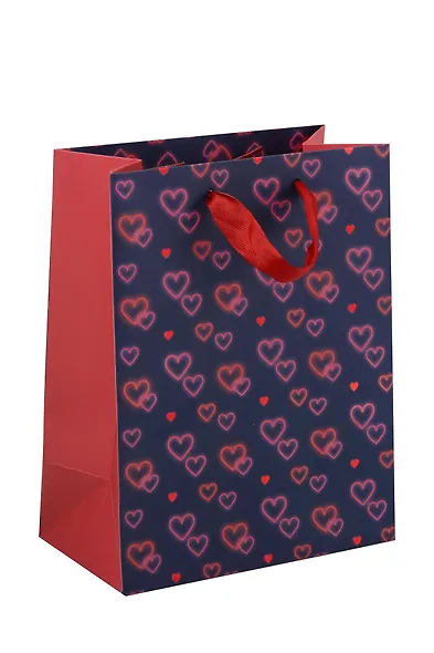 Пакет А5 23*18*10 "Сердечки" жен., тиснение фольгой, бум.мат.ламинат - фото 2