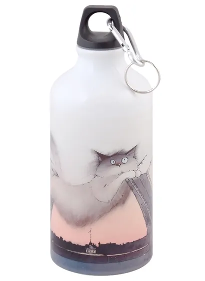 Бутылка с карабином СПб Кот, Дворцовый мост, Петропавловская крепость (500мл) - фото 1