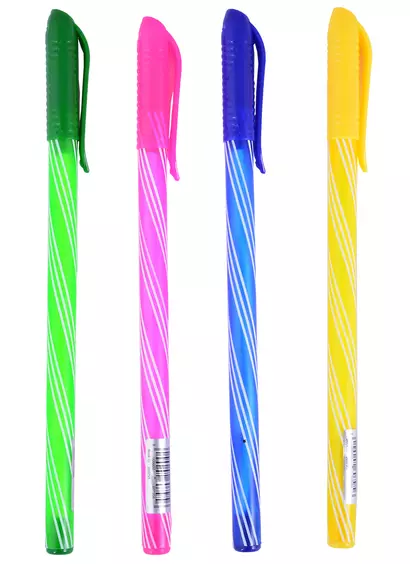 Ручка шариковая GoodMark, Stripes, синяя - фото 1