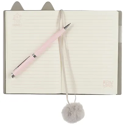 Записная книжка А6 48л лин. "КОТ" сер.мягк.переплёт, тиснение фольгой, ляссе с помпоном, инд.уп. - фото 2