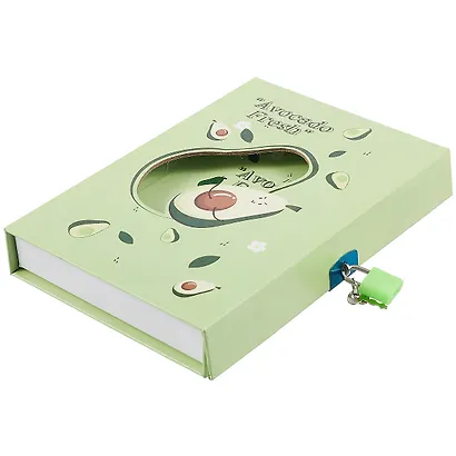 Записная книжка А6 50л "Avocado" в коробке с замочком, ассорти - фото 2