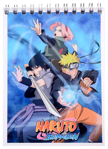 Блокнот А6 40 листов, клетка, "Naruto" евроспираль - фото 1