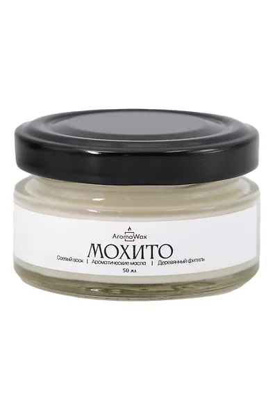 Свеча ароматическая в стеклянной баночке Мохито (50 мл) (439004788) (AromaWax) - фото 1