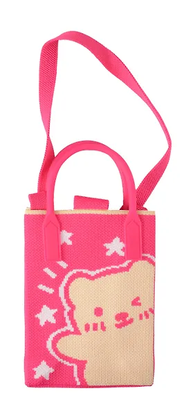 Сумочка вязаная с застежкой Мишка, Bookvalno - фото 2