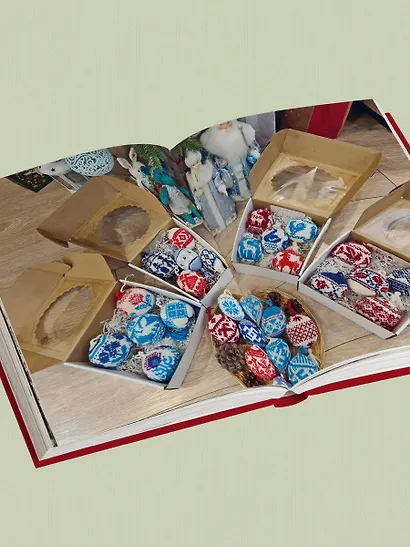 Самый теплый Новый год. Русские узоры. Вяжем на спицах елочные шары - фото 15