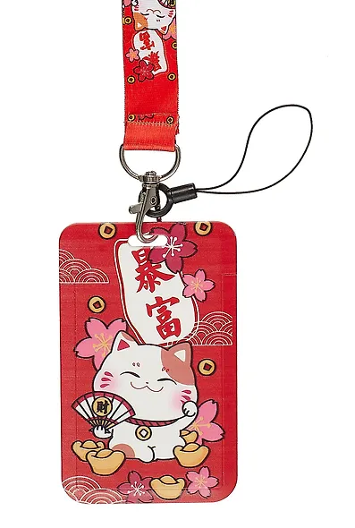 Бейдж "Манэки-нэко", вертикальный, с лентой, ассорти - фото 3