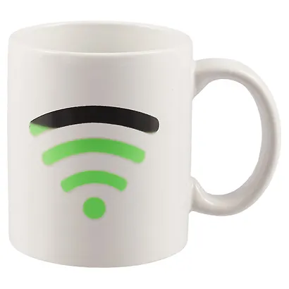 Кружкка-хамелеон белая Значок WI-FI(керамика)(330 мл) - фото 2