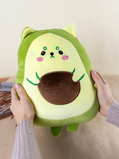 Мягкая игрушка Кот, авокадо 35 см (текстиль) - фото 11