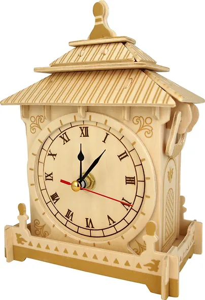 Сборная деревянная модель F002 Настольные часы - фото 2